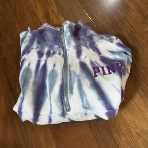 PINK Victoria's Secret Purple and White Hoodie